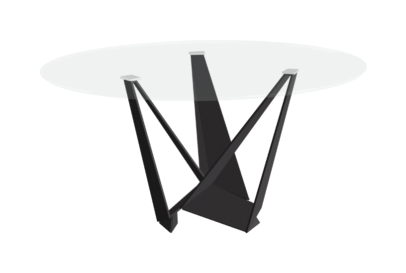 Cattelan Italia Skorpio Glass & Wood Round Dining Table