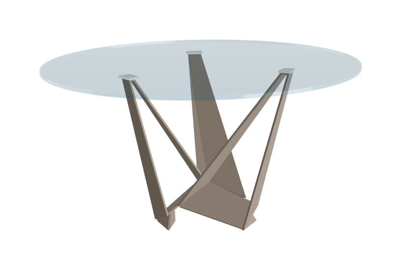 Cattelan Italia Skorpio Glass & Wood Round Dining Table