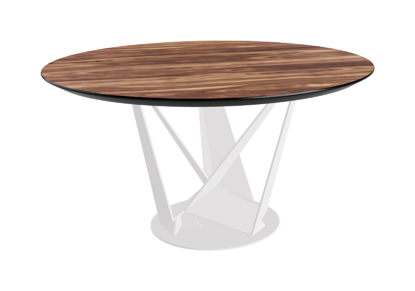 Cattelan Italia Skorpio Glass & Wood Round Dining Table