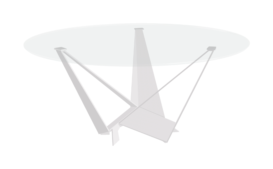 Cattelan Italia Skorpio Glass & Wood Round Dining Table