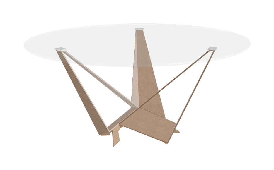 Cattelan Italia Skorpio Glass & Wood Round Dining Table