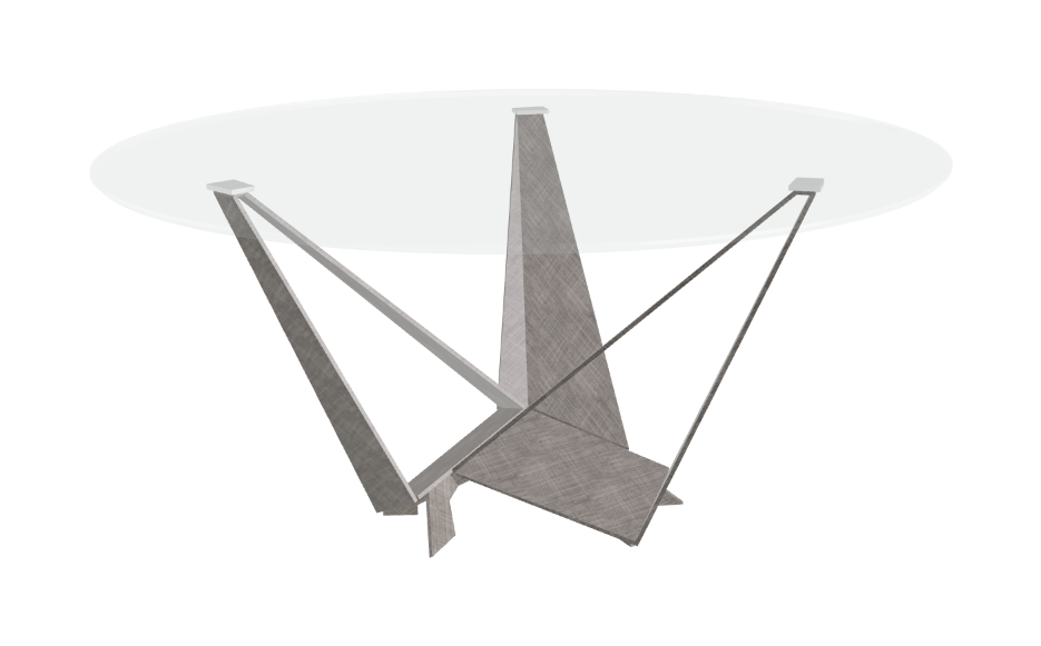 Cattelan Italia Skorpio Glass & Wood Round Dining Table