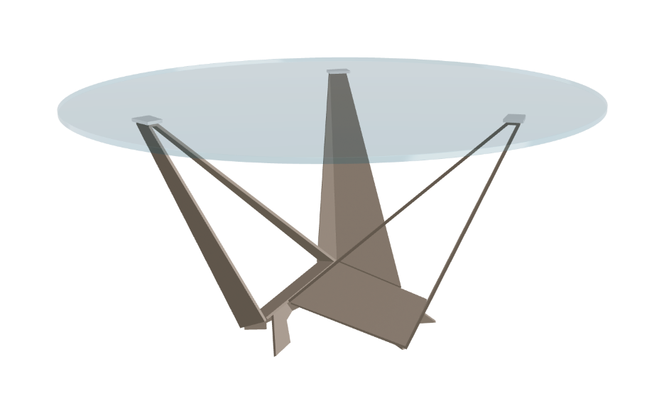 Cattelan Italia Skorpio Glass & Wood Round Dining Table