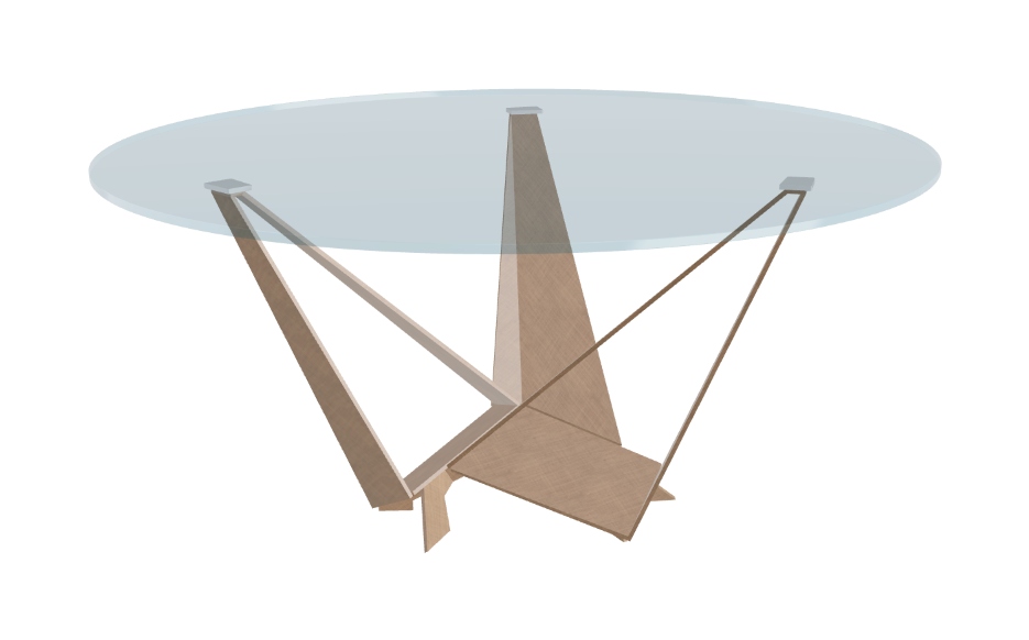 Cattelan Italia Skorpio Glass & Wood Round Dining Table