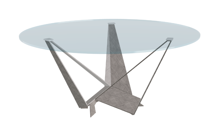 Cattelan Italia Skorpio Glass & Wood Round Dining Table