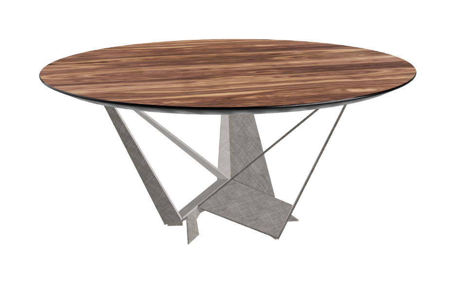 Cattelan Italia Skorpio Glass & Wood Round Dining Table