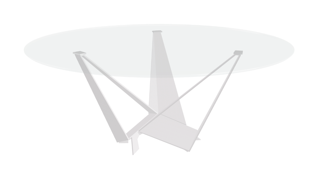 Cattelan Italia Skorpio Glass & Wood Round Dining Table
