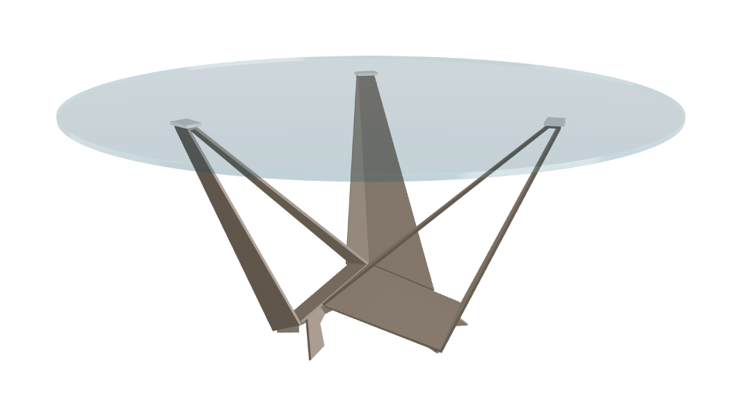Cattelan Italia Skorpio Glass & Wood Round Dining Table