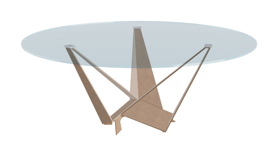 Cattelan Italia Skorpio Glass & Wood Round Dining Table