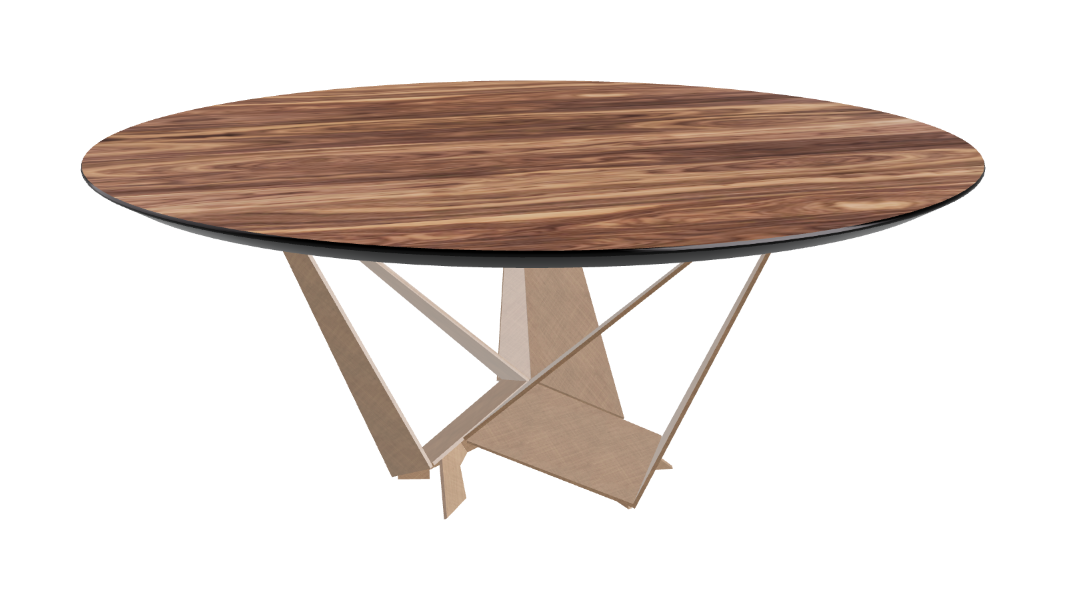 Cattelan Italia Skorpio Glass & Wood Round Dining Table