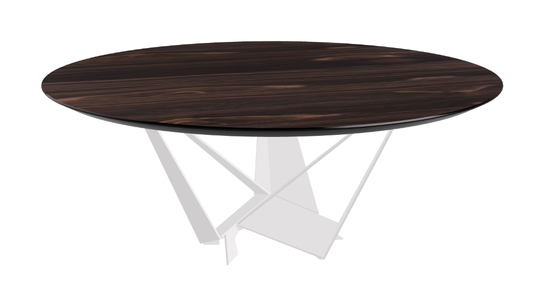 Cattelan Italia Skorpio Glass & Wood Round Dining Table