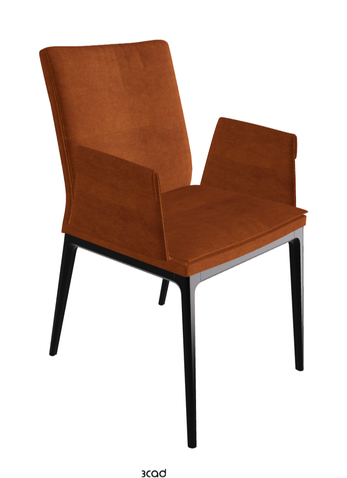 Sofia Dining Armchair_Matt Black_Fabric_B930