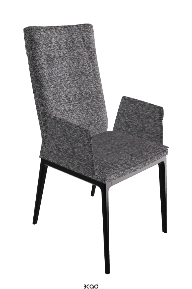 Sofia High Back Dining Armchair_Matt Black_Fabric_B244