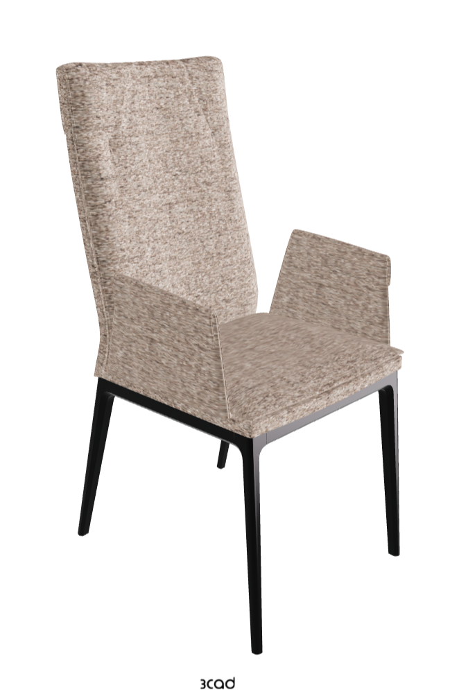 Sofia High Back Dining Armchair_Matt Black_Fabric_B731