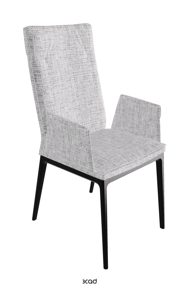 Sofia High Back Dining Armchair_Matt Black_Fabric_B811