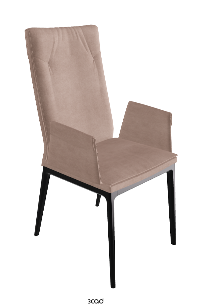 Sofia High Back Dining Armchair_Matt Black_Fabric_B925