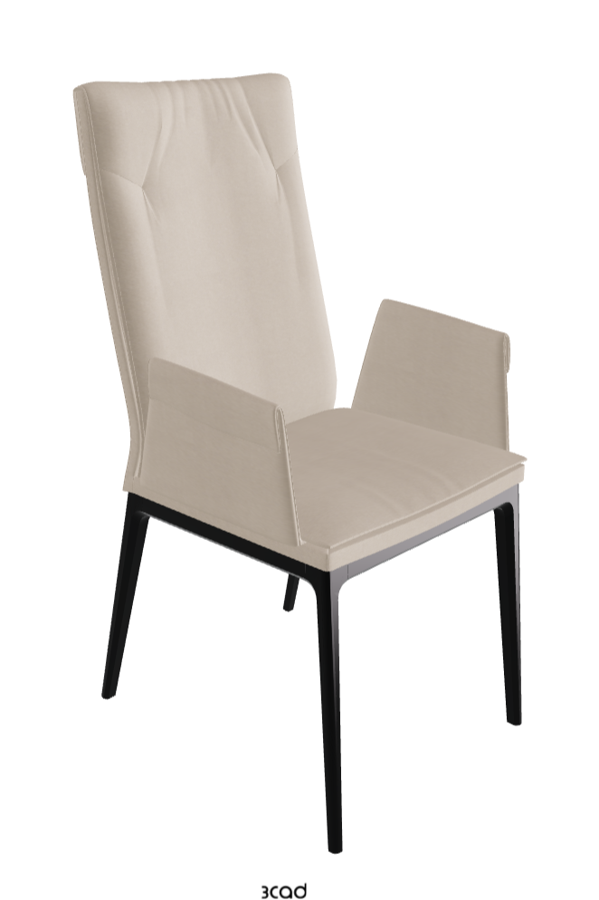 Sofia High Back Dining Armchair_Matt Black_Fabric_B926