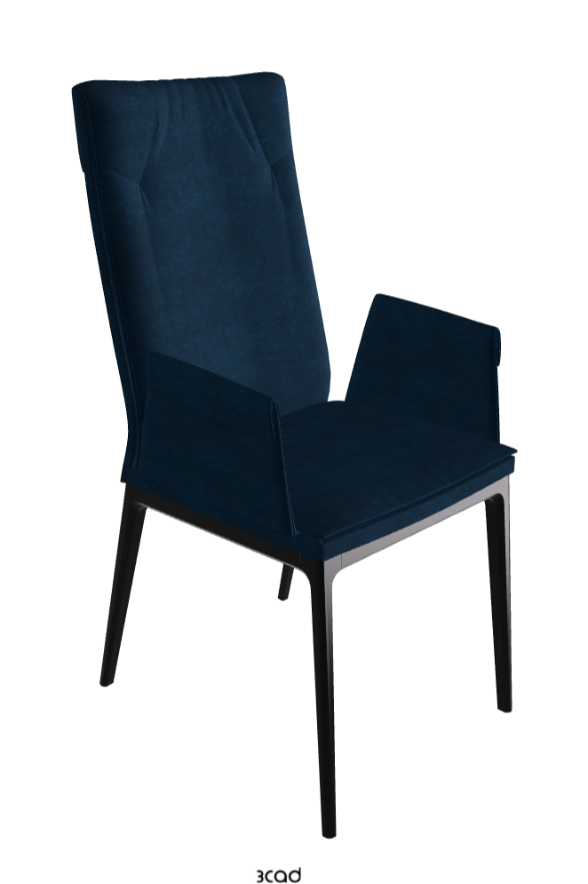 Sofia High Back Dining Armchair_Matt Black_Fabric_B929