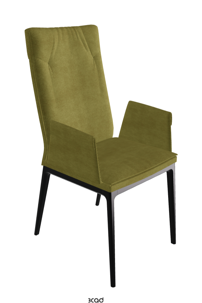 Sofia High Back Dining Armchair_Matt Black_Fabric_B931