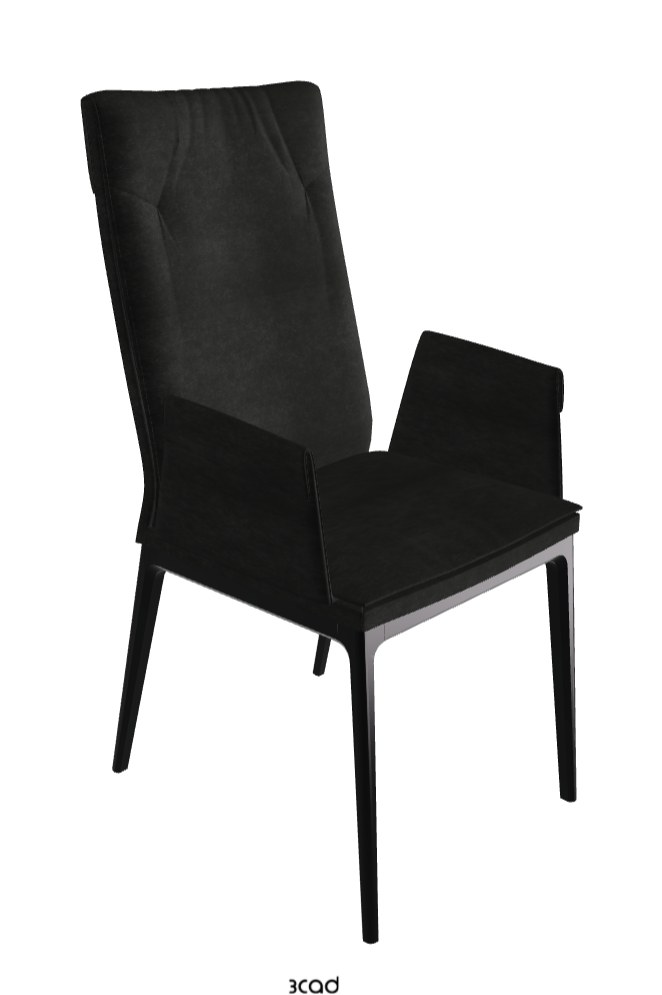 Sofia High Back Dining Armchair_Matt Black_Fabric_B932