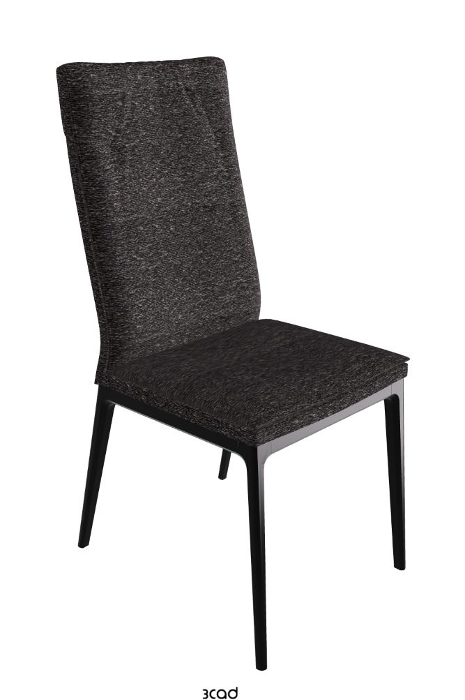 Sofia High Back Dining Chair_Matt Black_Fabric_B246