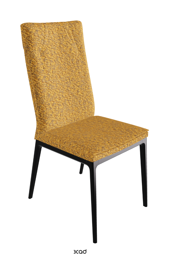 Sofia High Back Dining Chair_Matt Black_Fabric_B247
