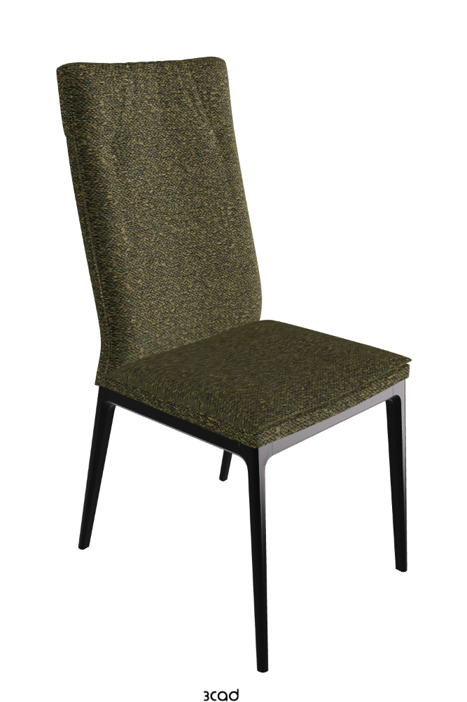 Sofia High Back Dining Chair_Matt Black_Fabric_B249