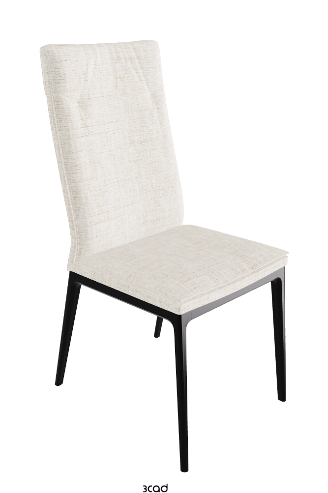 Sofia High Back Dining Chair_Matt Black_Fabric_B610