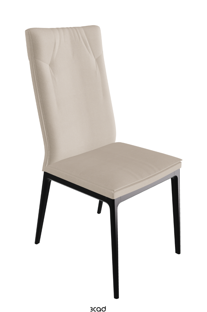 Sofia High Back Dining Chair_Matt Black_Fabric_B926
