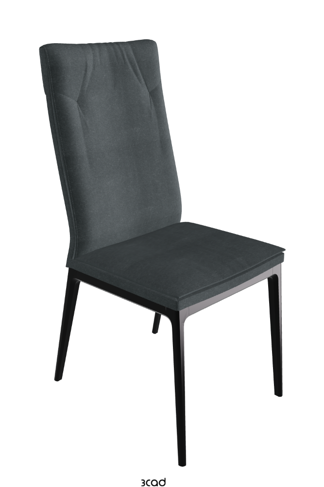Sofia High Back Dining Chair_Matt Black_Fabric_B927