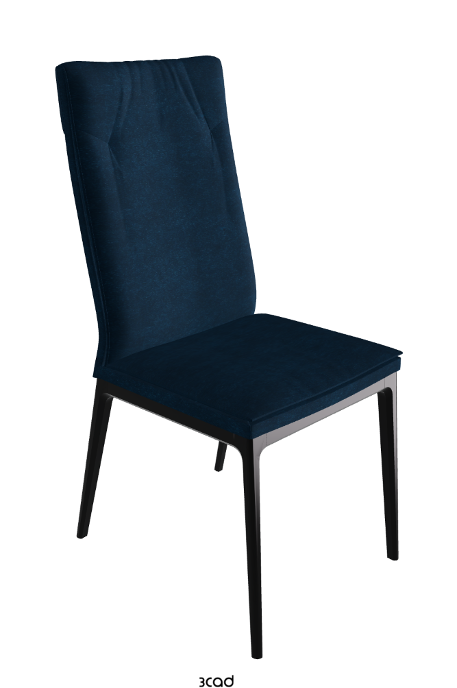 Sofia High Back Dining Chair_Matt Black_Fabric_B929