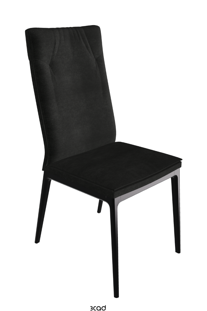 Sofia High Back Dining Chair_Matt Black_Fabric_B932