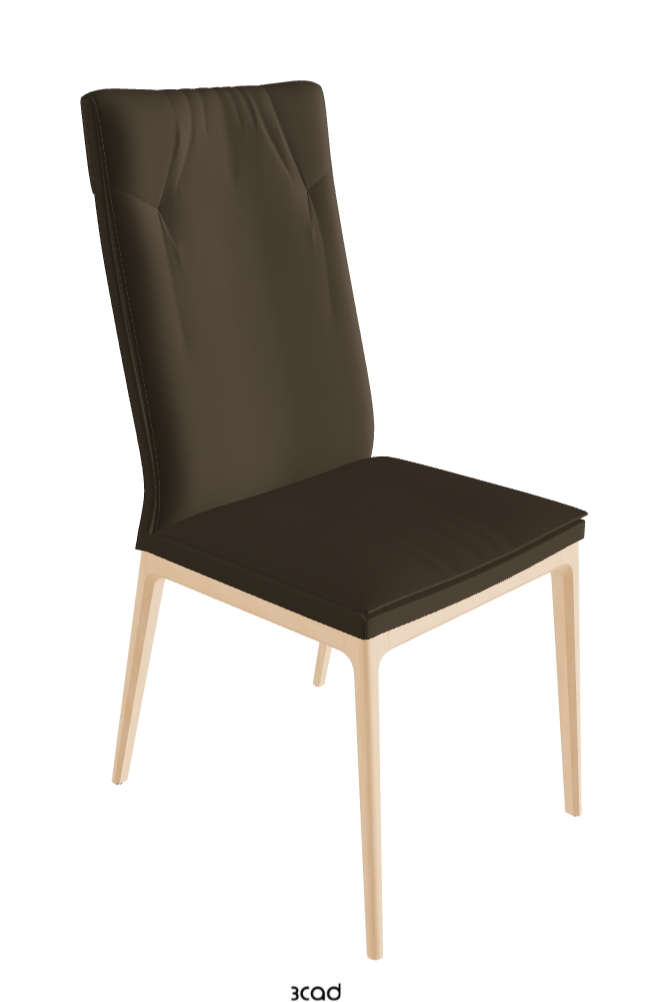 Sofia High Back Dining Chair_Natural Stained Beech_Soft Leather_Bruno