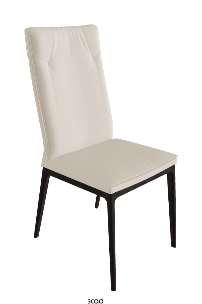 Sofia High Back Dining Chair_Dark Wenghe Stained Beech_Soft Leather_Cashmere