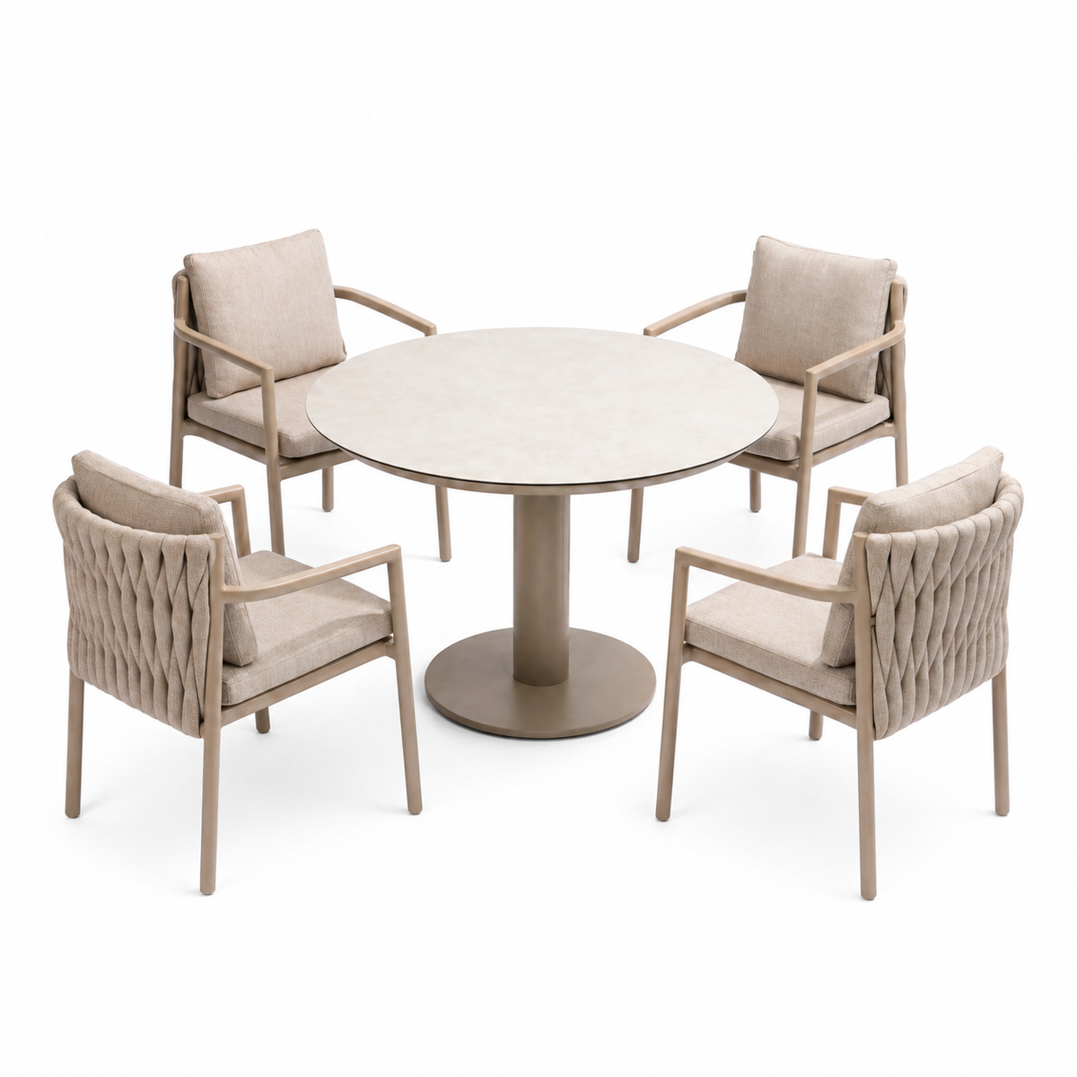 4 Seasons Outdoor Solenza 4 Seat Sarah 120cm Round Ceramic Dining Table