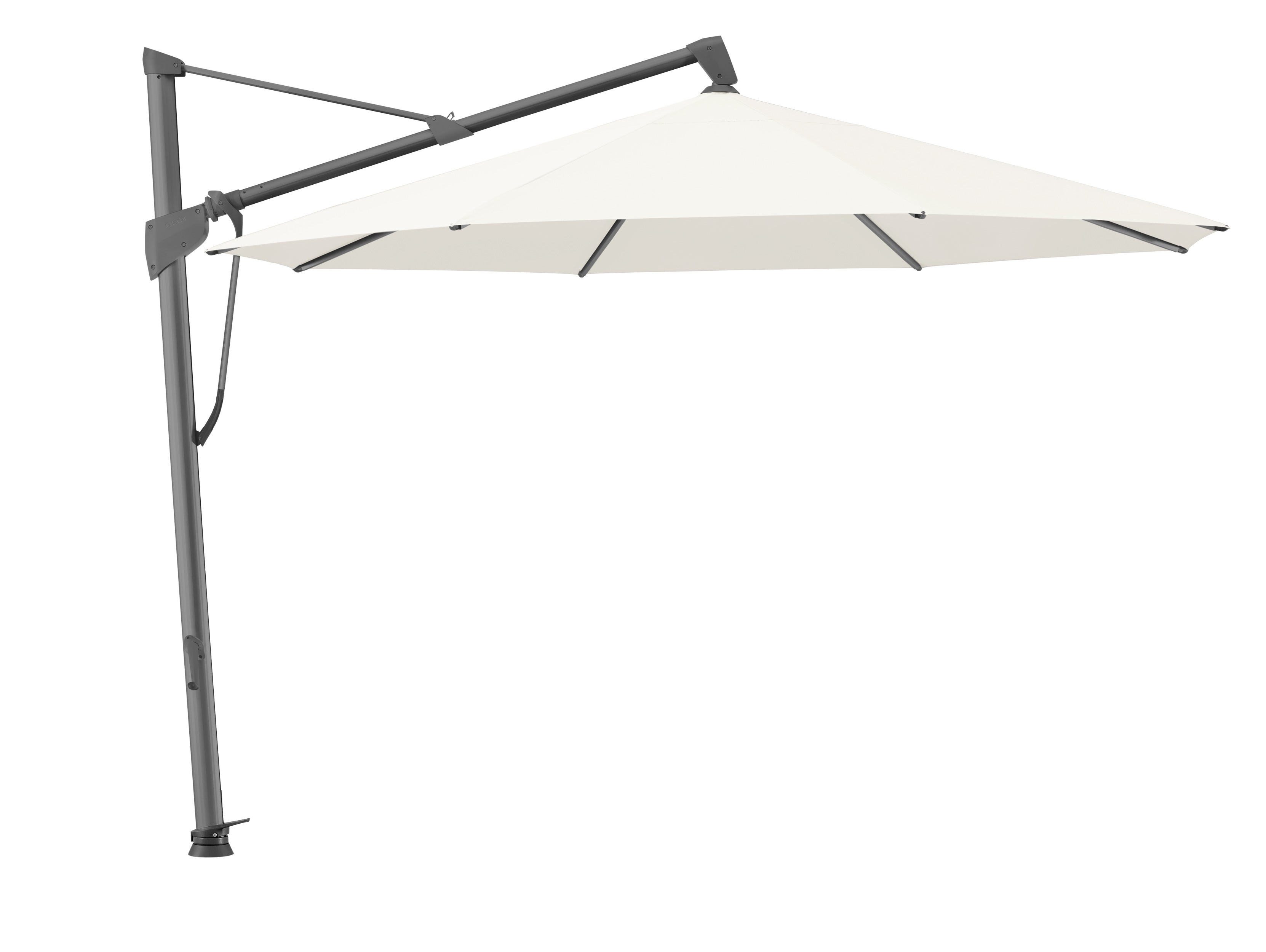 Sombrano 4m Round Natural Canopy With Official Glatz Moveable Concrete Base