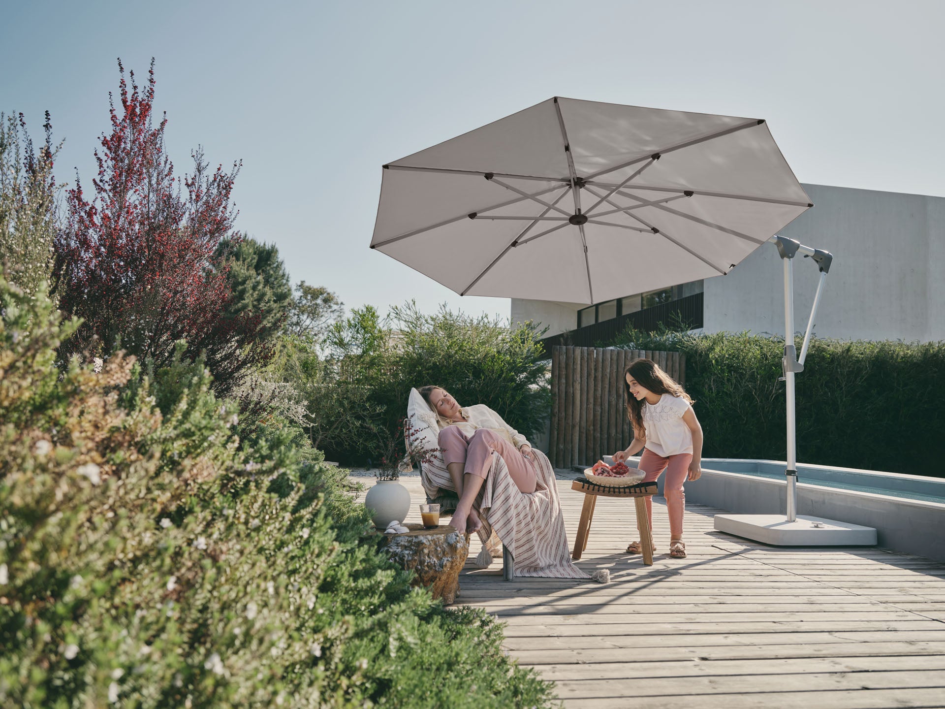 Sunwing 3x2.4m Natural Canopy With Official Glatz Moveable Concrete Base