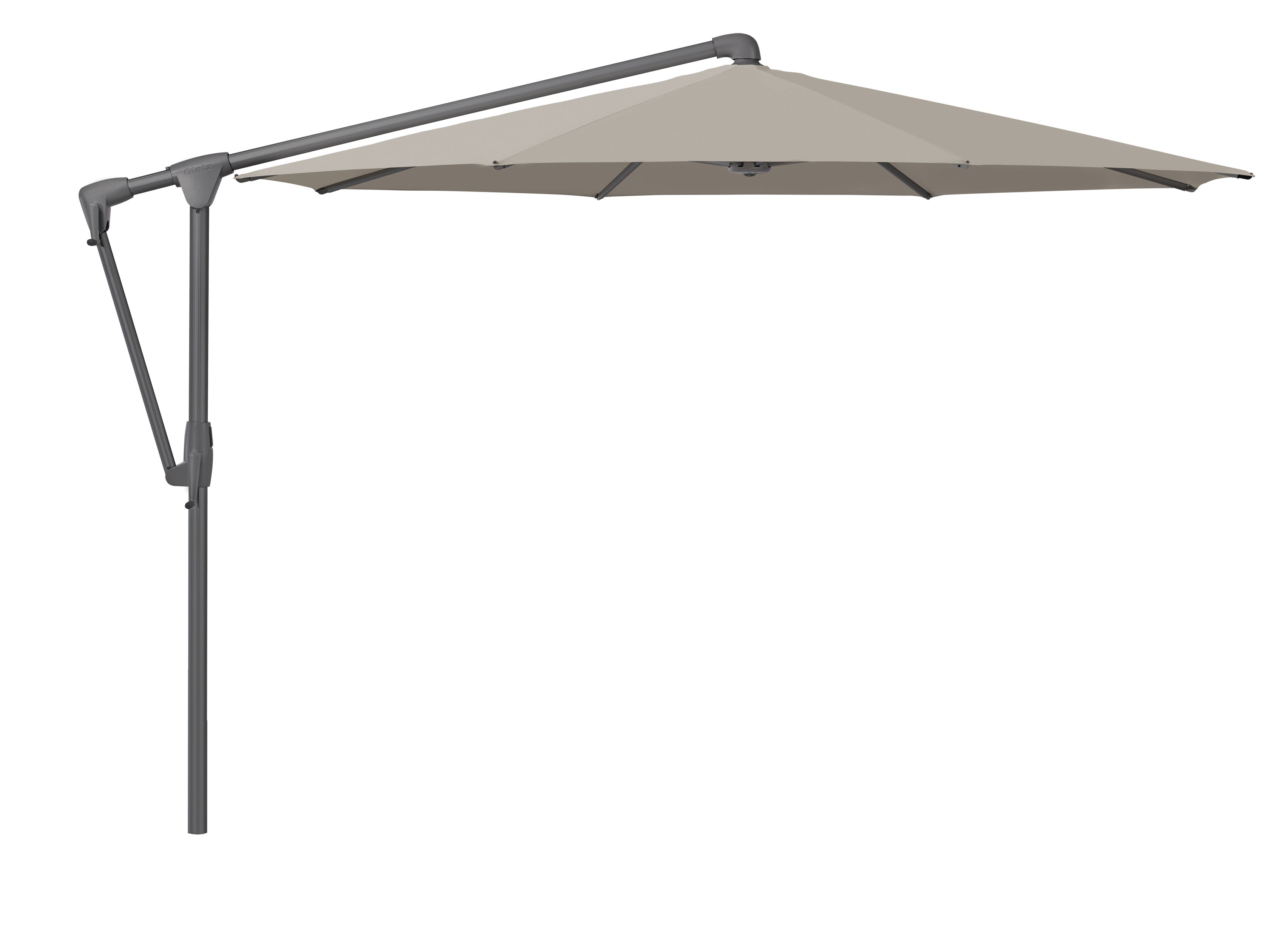 Sunwing 3.3m Round Taupe Canopy With Official Glatz Moveable Concrete Base