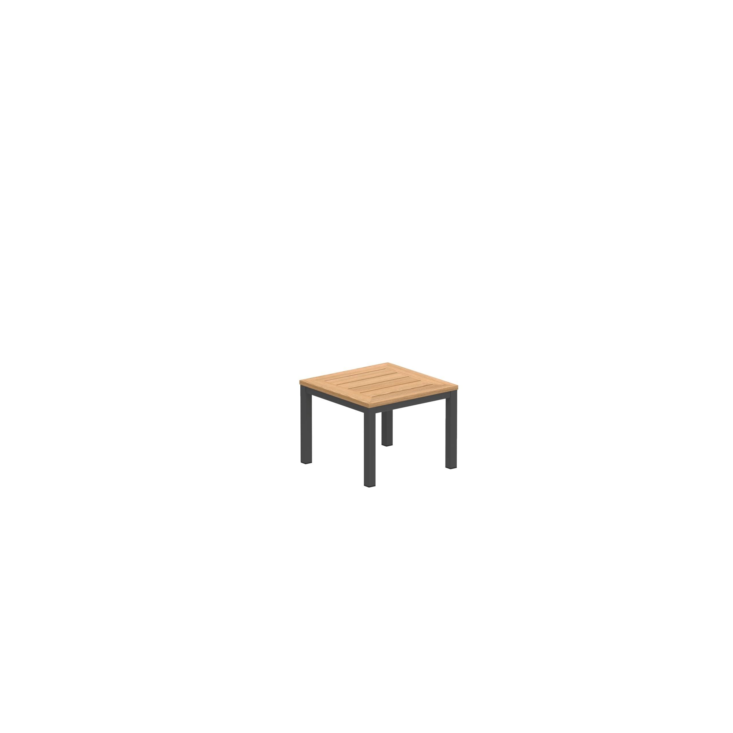 Taboela Table 50x50cm Anthracite With Teak Tabletop