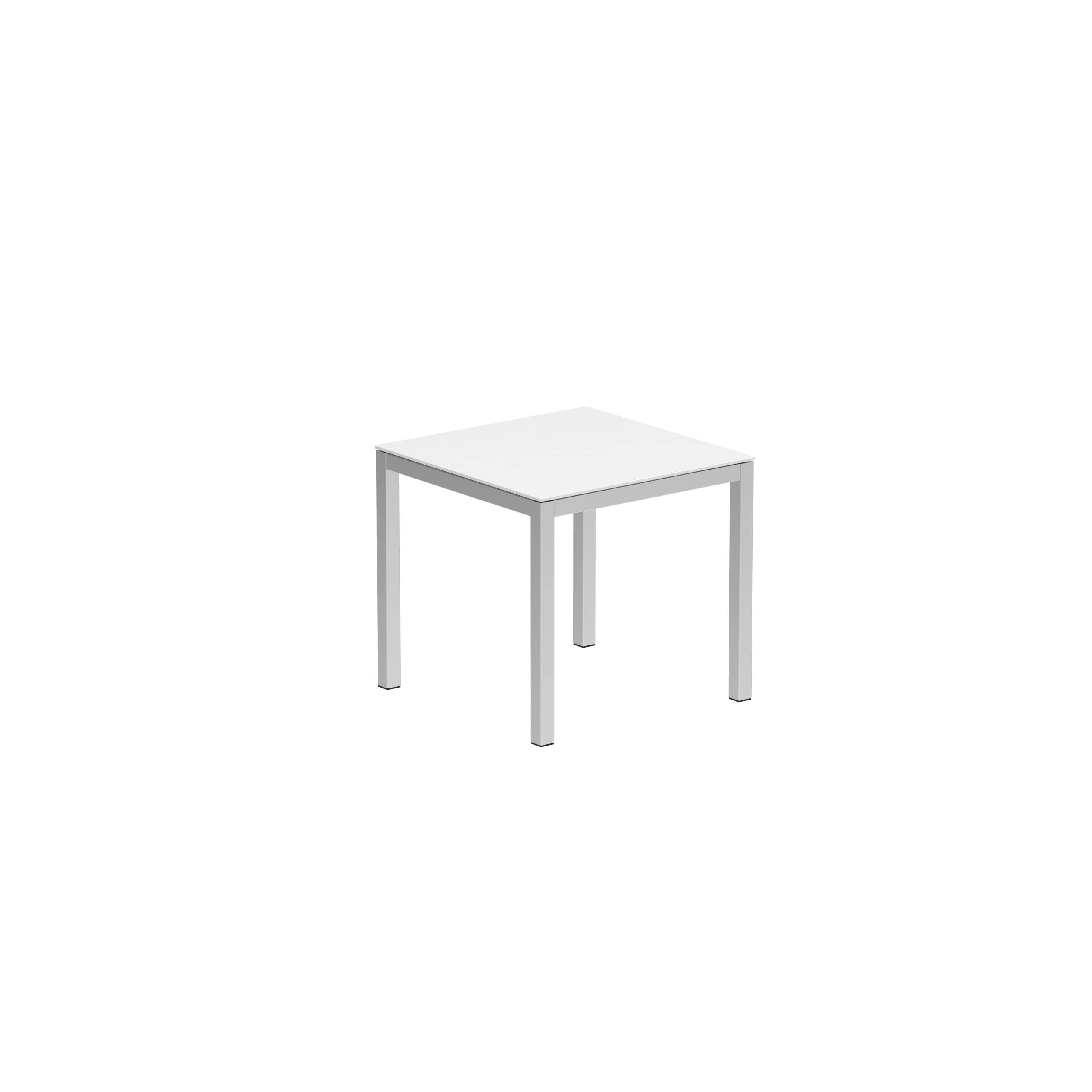 Taboela Table 80x80cm Ep + Ceramic Top White