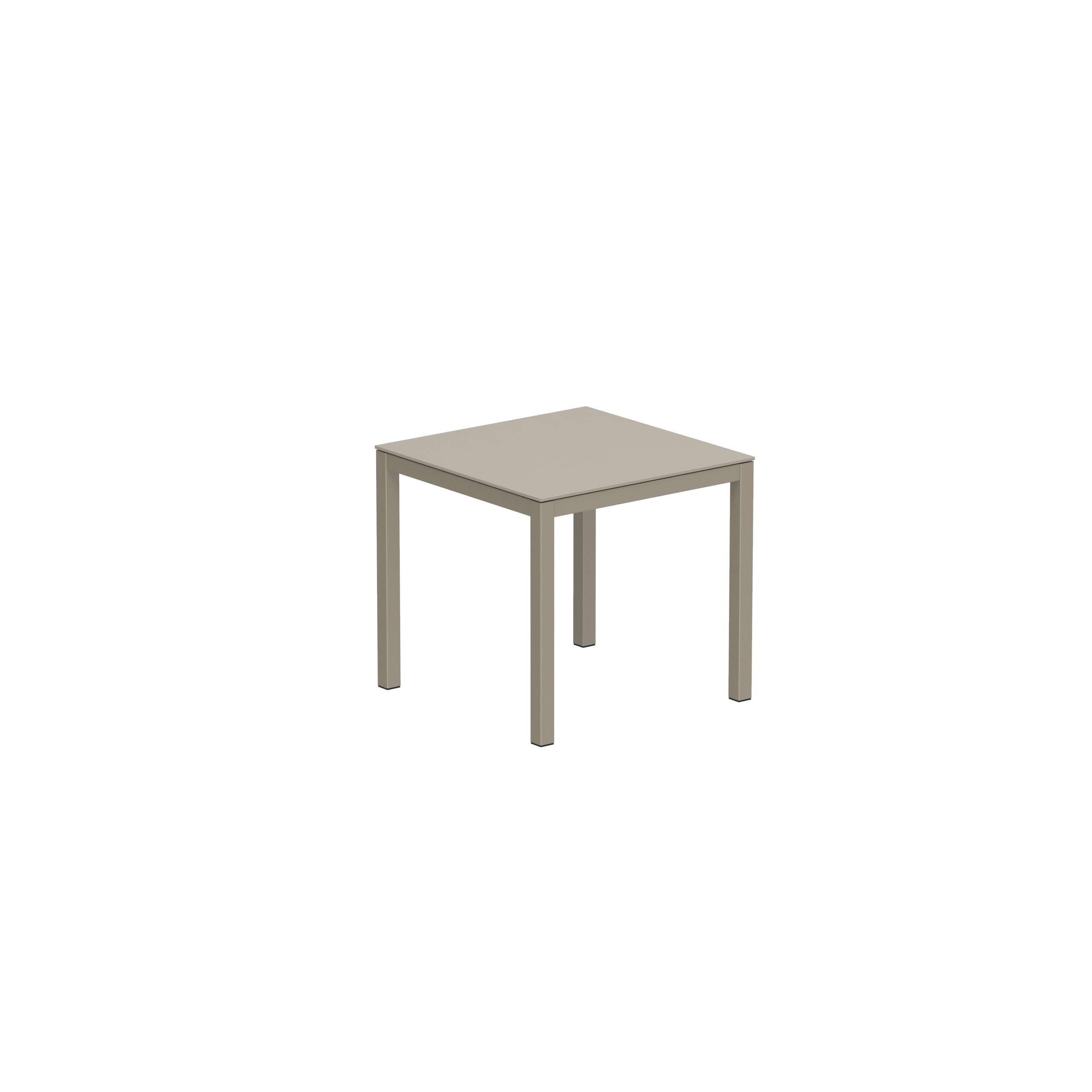 Taboela Table 80x80cm Sand With Ceramic Tabletop Pearl Grey