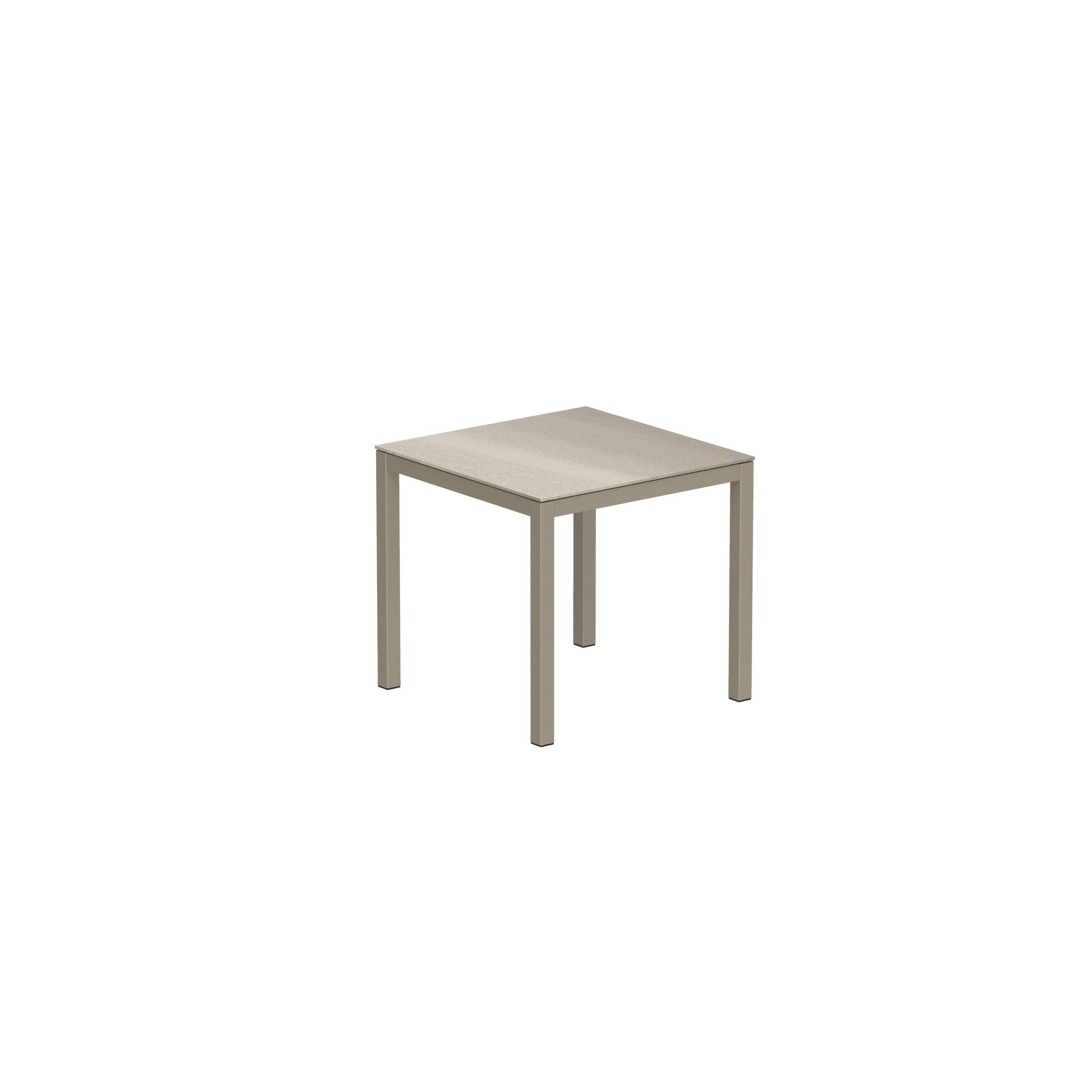 Taboela Table 80x80cm Sand With Ceramic Tabletop Taupe Grey