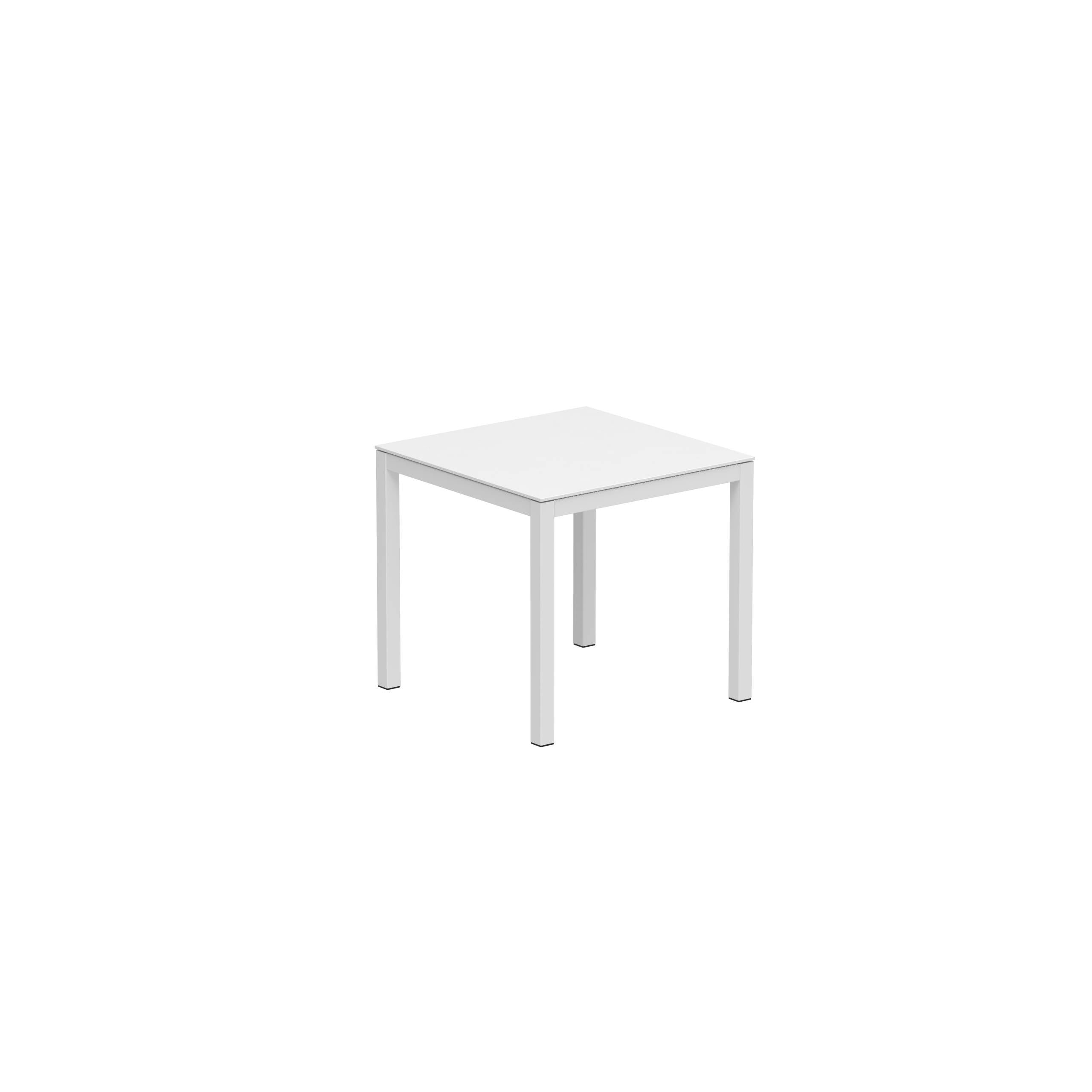 Taboela Table 80x80cm White + Ceramic Top In White
