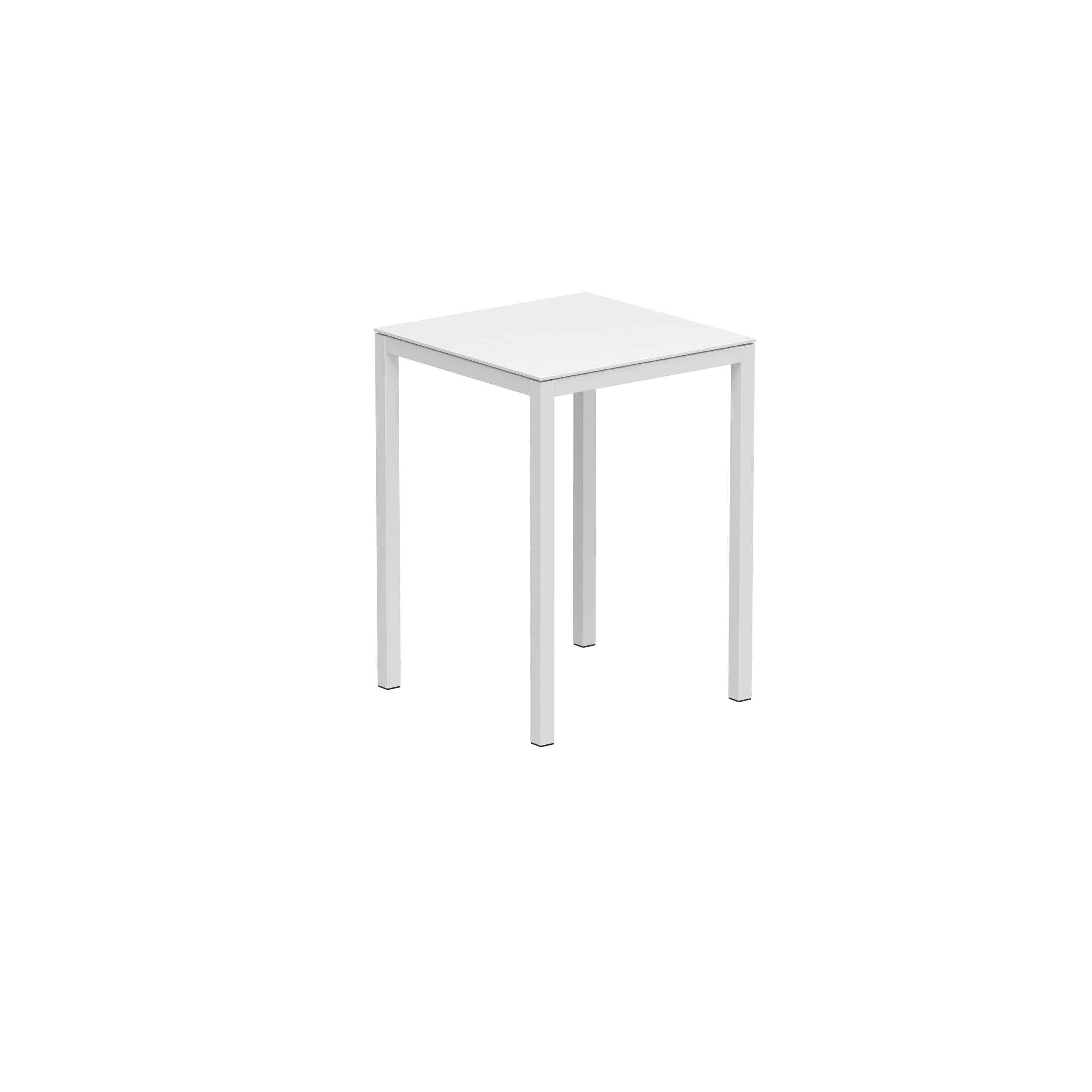 Taboela High Table 80x80cm White + Ceramic Top White