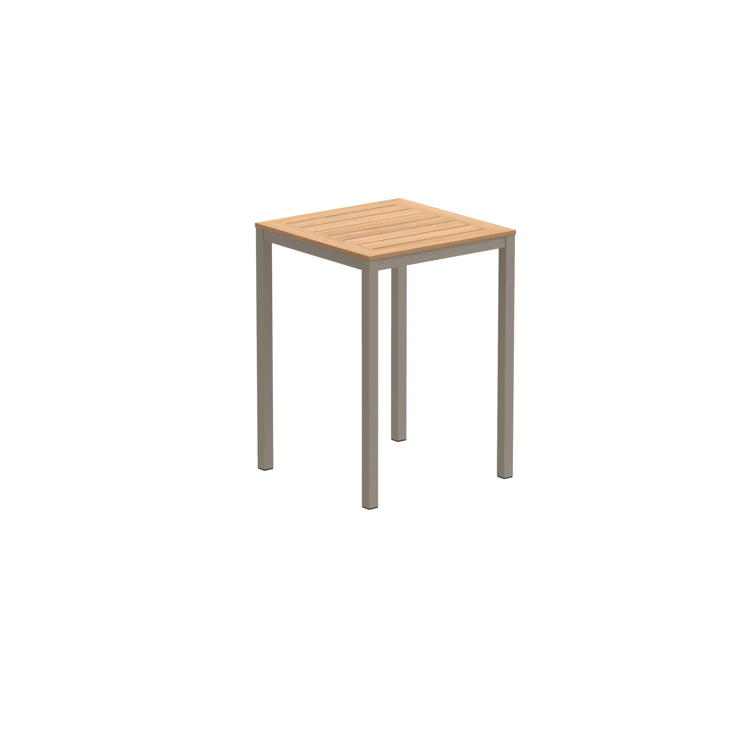 Taboela High Table 80x80cm Sand With Teak Tabletop