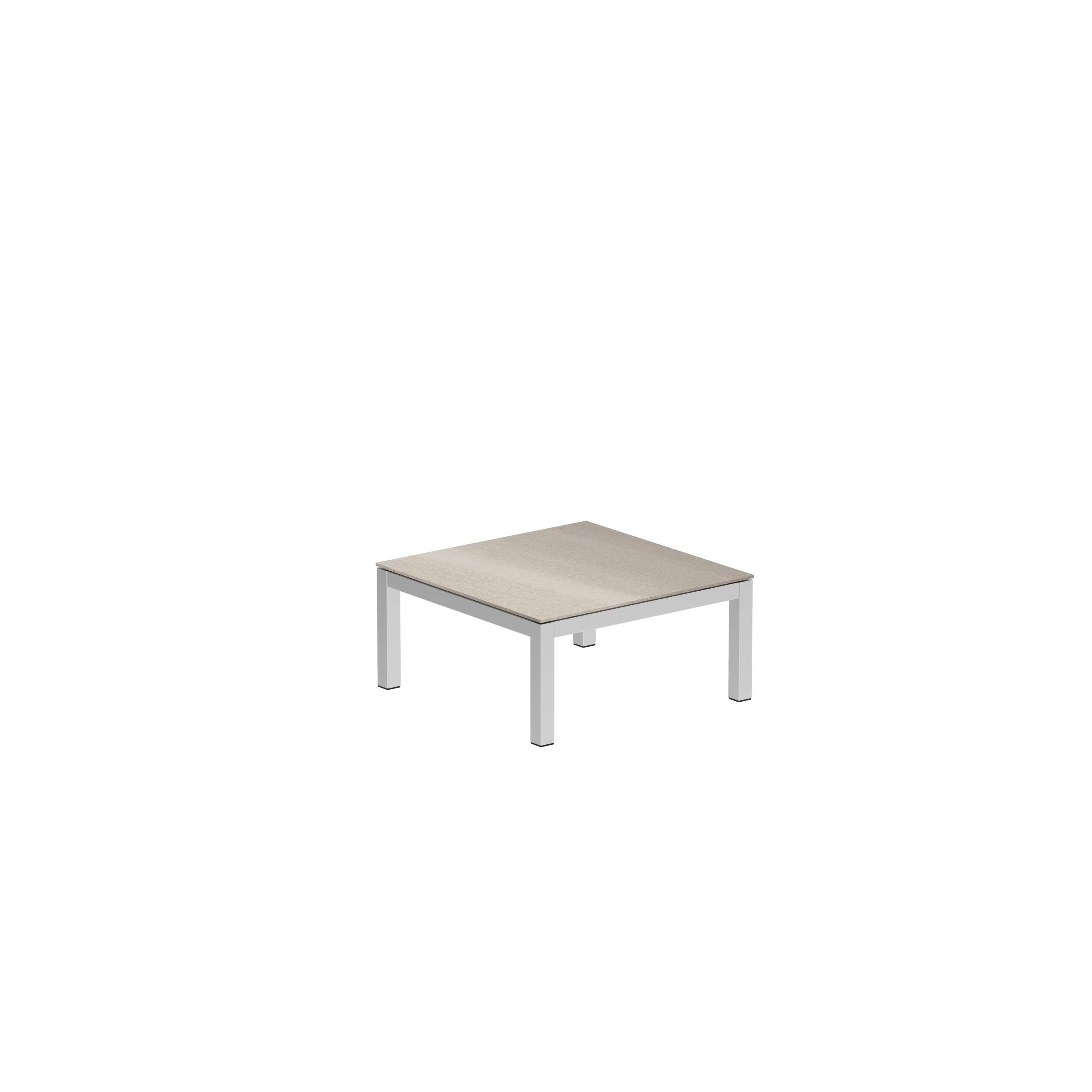 Taboela Low Table 80x80cm Ep + Ceramic Top Taupe Grey