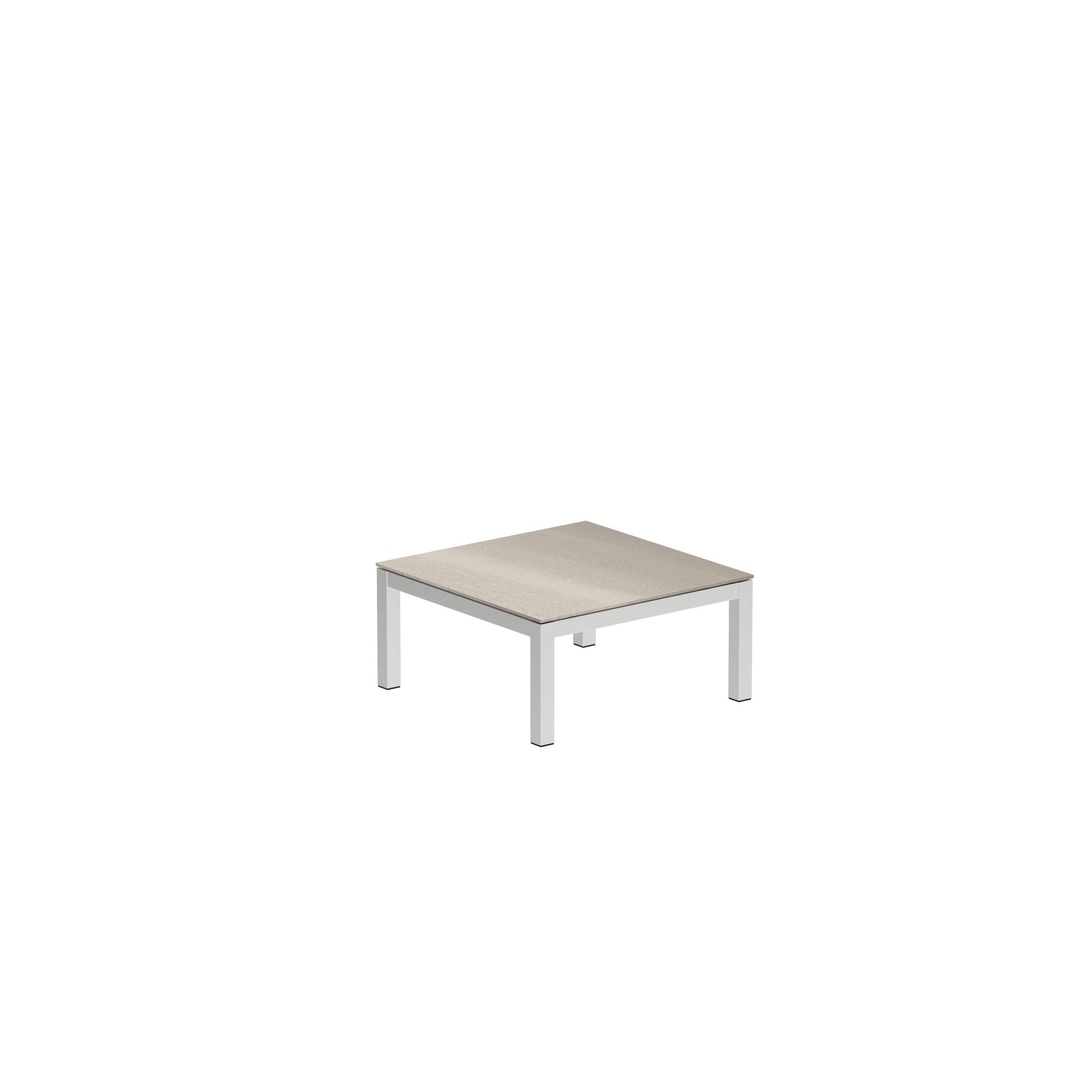 Taboela Low Table 80x80cm + Ceramic Top Taupe Grey