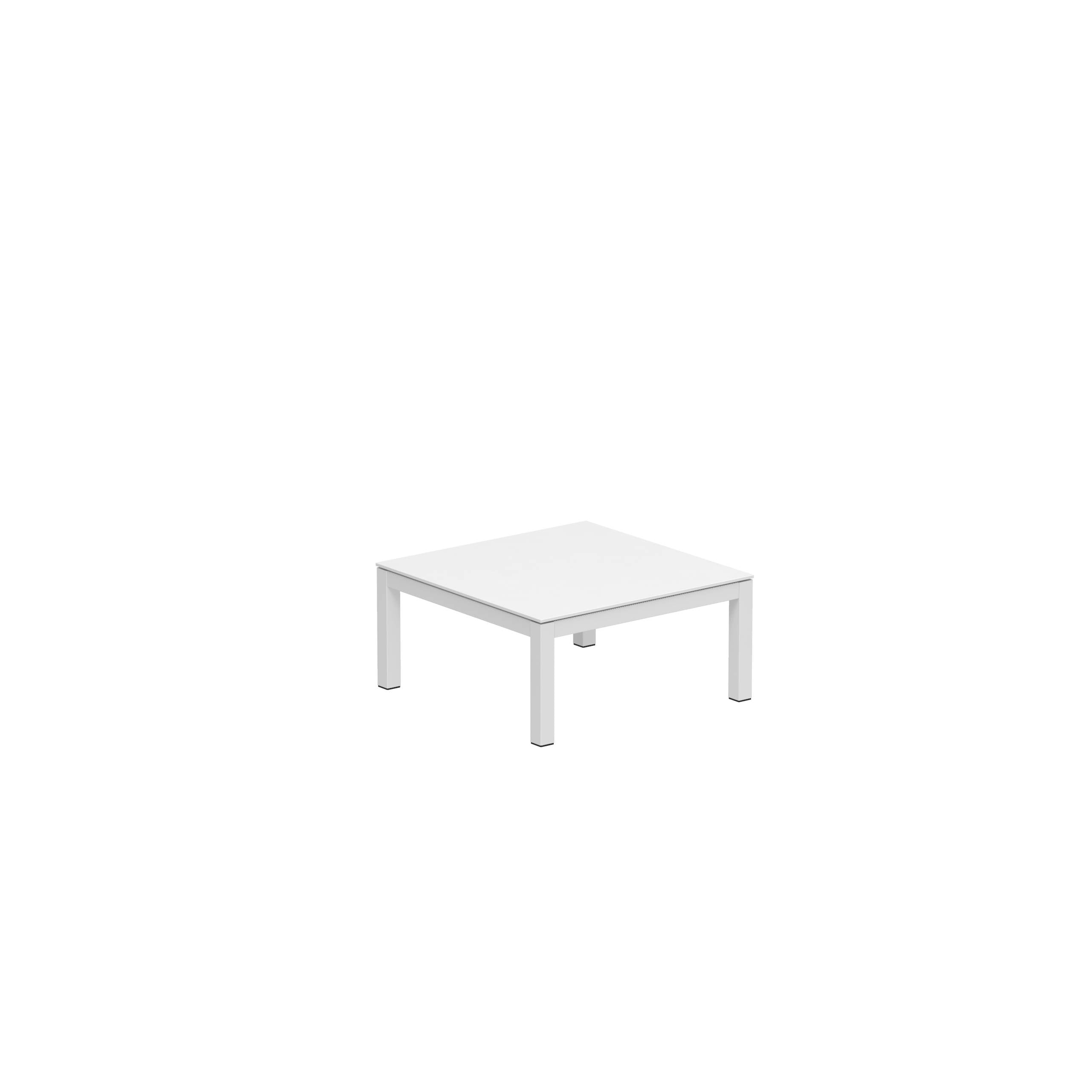 Taboela Low Table 80x80cm White + Ceramic Top White