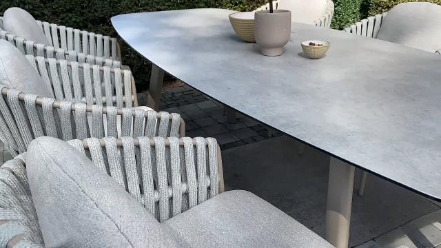 4 Seasons Outdoor Eva 6 Seat with Donato 160cm Round Ceramic Dining Table