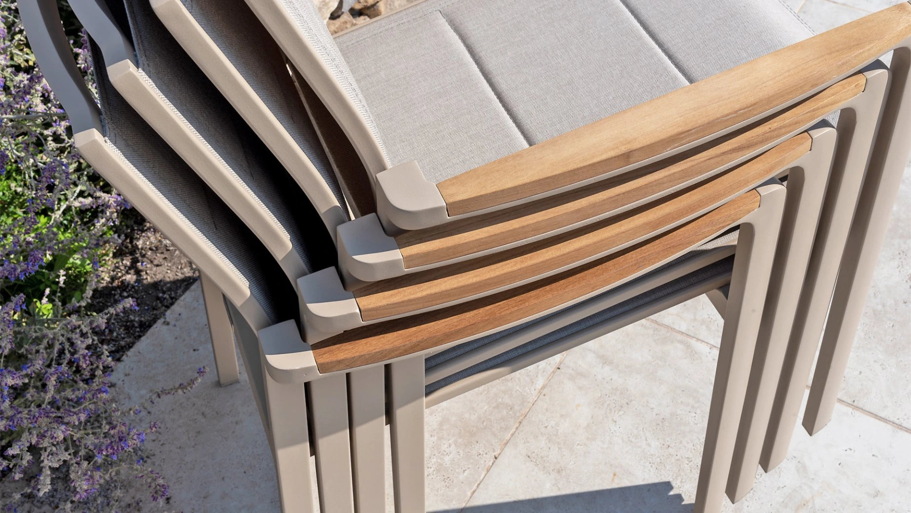 4 Seasons Outdoor Cortina stacking chair latte